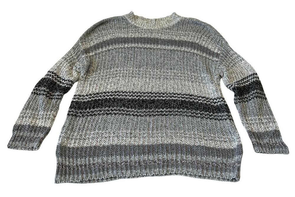 American Eagle Women's Pullover Sweater Sz S Gray Striped